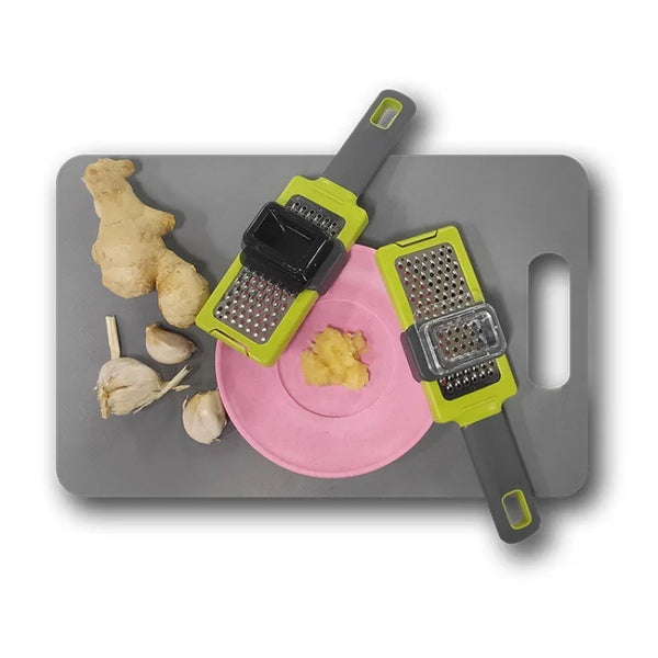 ZESTIRO Knoblauch-Ingwer-Reibe | Manuelle Edelstahlpresse | Ergonomischer Zerkleinerer für Zwiebel, Knoblauch & Ingwer | Rutschfest & Effizient