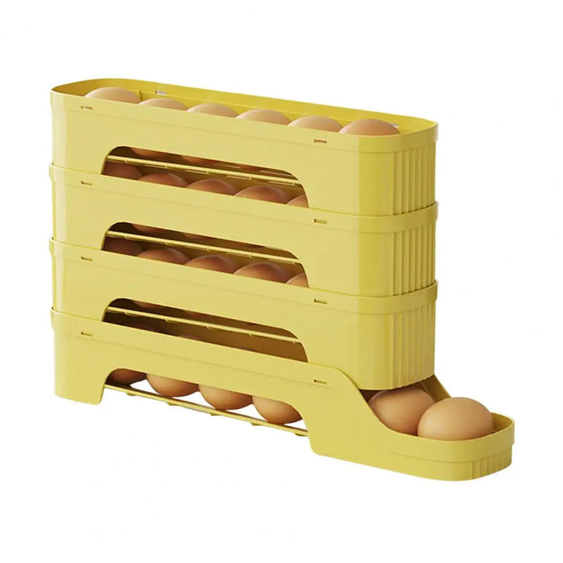 Eierbox RolloMaxx | 4-stöckiger Eier-Organizer | Platzsparend & Selbstrollend | Transparentes Design