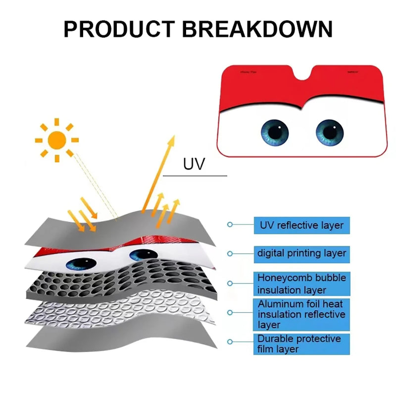 CoolGuard Auto-Sonnenblende | Aluminiumfolie | Hitzeschutz für Frontscheibe | 130×70 cm