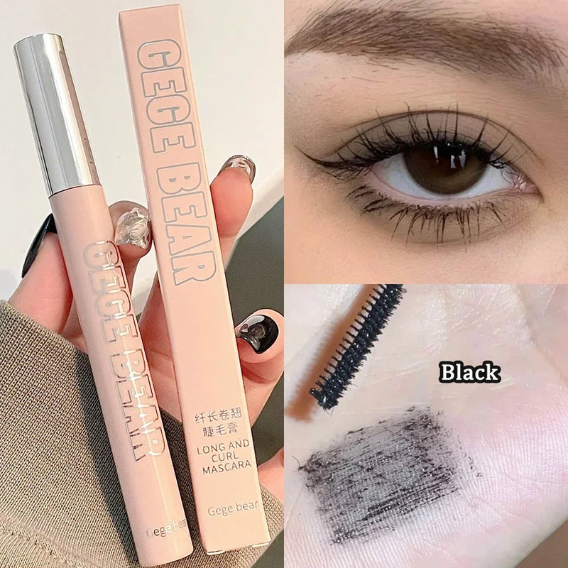 Seidenfaser-Mascara Linavelle LashLift | Ultra-Feine Bürste 2,5 mm | Wasserfest & Schnell Trocknend | Schwarz & Braun