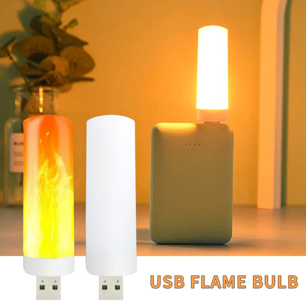 LED-Flammenlicht FlameGlow | USB-Flackerlampe | Realistischer Flammeneffekt | Stimmungs- & Dekolicht