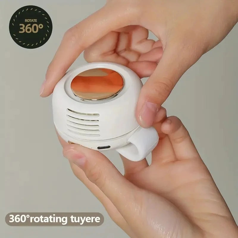 CLIPBREEZE Mini-Ventilator ohne Rotorblätter | Leise & tragbar | Mit Clip, 360° drehbar | USB-C wiederaufladbar | Für Kinder, Reisen & Alltag