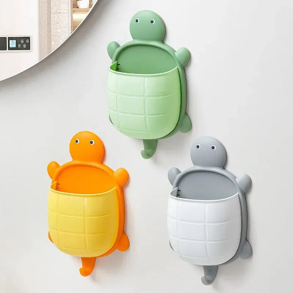 TurtleBox Aufbewahrungs- & Zahnbürstenhalter | Süßes Schildkrötendesign | 22×13×5,7 cm