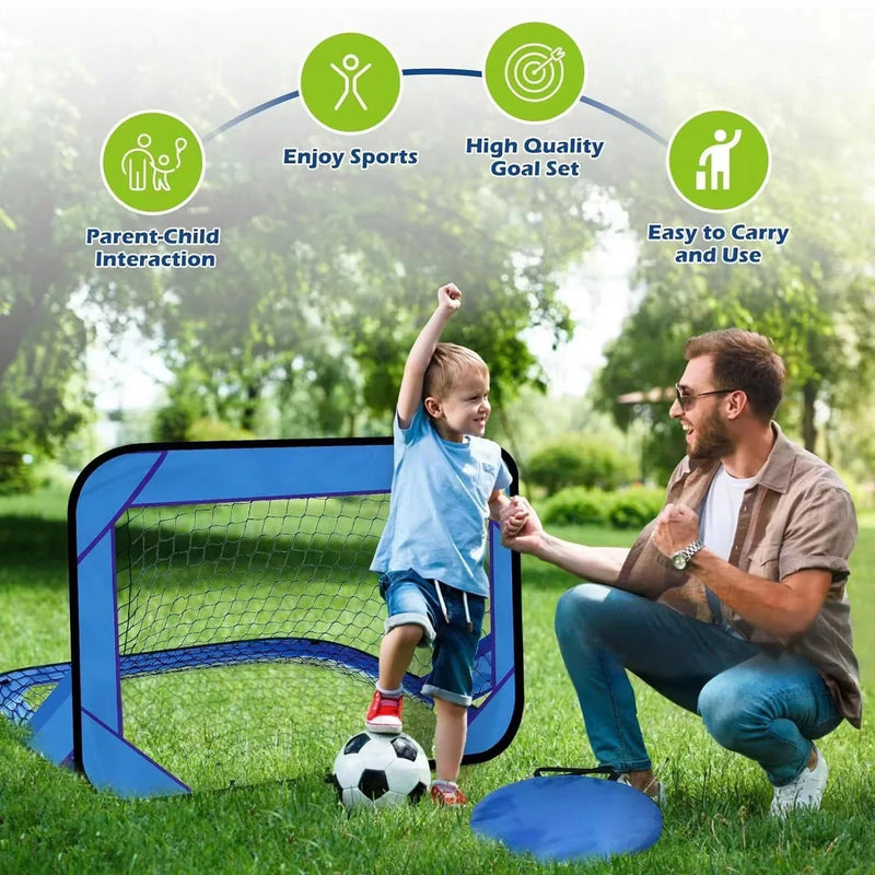 Kickoro Fußballtor für Kinder | Faltbar & Tragbar | 4-in-1 Trainingsziel | 120x80x80 cm