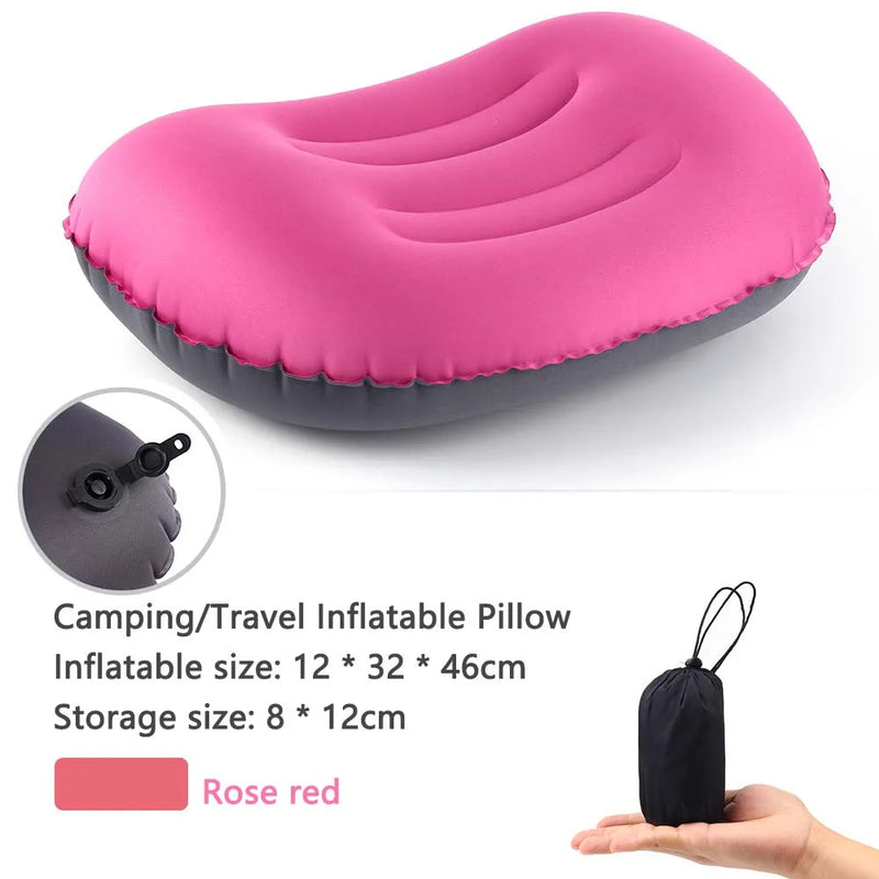 AirNest Aufblasbares Outdoor-Kissen | Komprimierbar & Faltbar | Nackenstütze für Camping, Wandern & Reisen