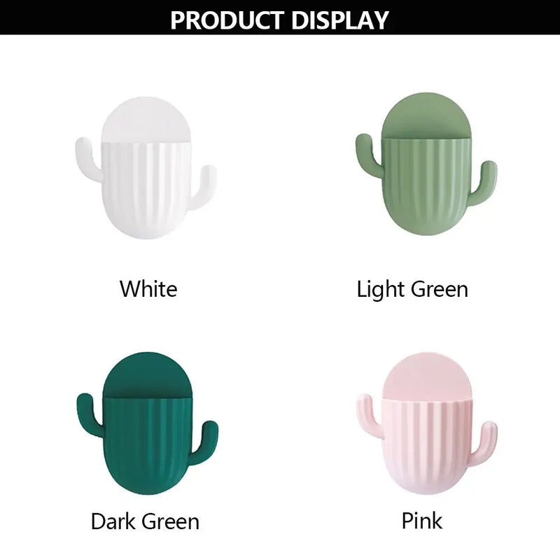 Selbstklebender Wandhalter CactoHold | Zahnbürsten- & Bad-Organizer | Ohne Bohren | 14,5 × 14,5 cm