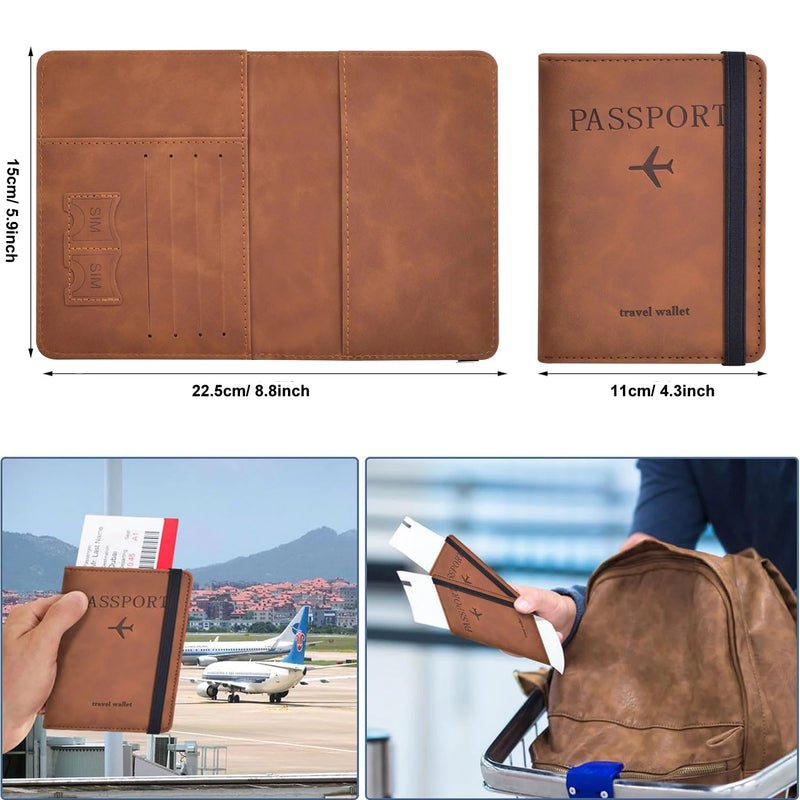 TRAVOLET Reise-Passhülle | RFID-Schutz | Unisex Design | PU-Leder | Inkl. Karten- & Dokumentenfächer
