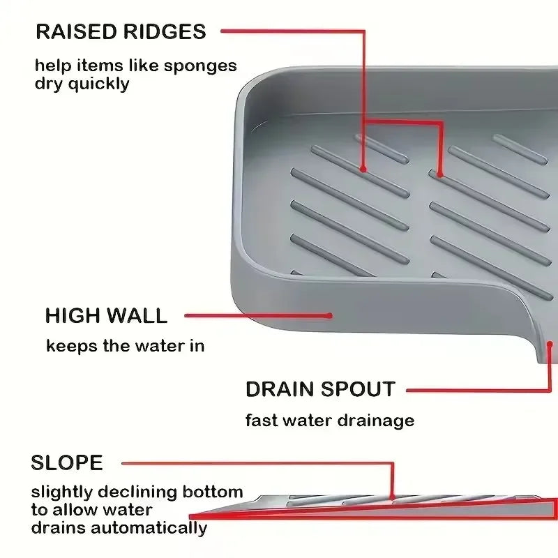 Spülmatte SilikonFlex | 6-in-1 Design | Hitzebeständig & Hygienisch | Für Küche & Bad | Platzsparend & Elegant