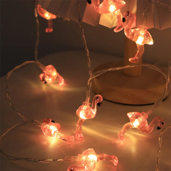 FlamiGlow | Flamingo-Lichterkette | 80 LEDs | Warmweiß oder RGB | 10 m