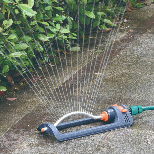 AquaTakt EcoSwing Rasensprenger mit 4 Sprühmodi | Schwenkregner für große Flächen | 3/4-Zoll Anschluss | Aluminiumrohr & Kupferdüsen