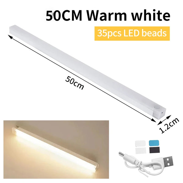 LumoSense Kabelloses LED-Nachtlicht mit Bewegungssensor | Wiederaufladbar & Dimmbar | Für Schrank, Küche & Schlafzimmer | Versch. Größen