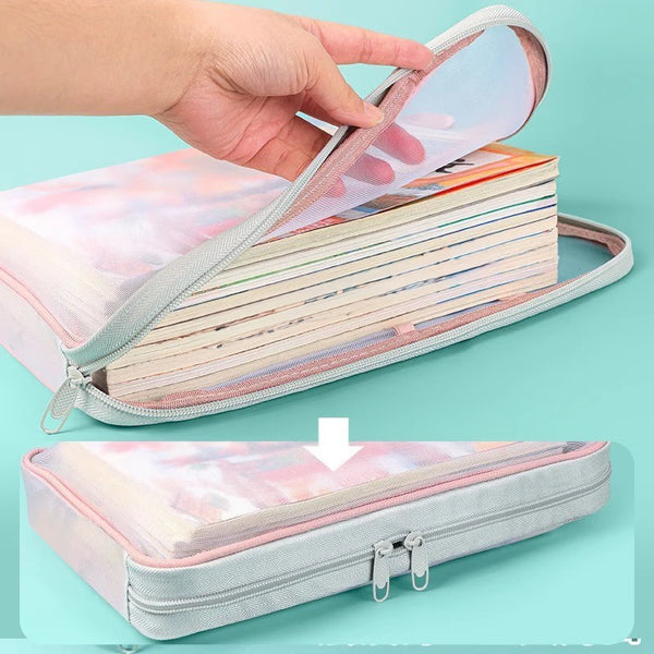 Doclura A4 Dokumententasche mit Reißverschluss | Doppellagig & transparent | Nylon-Netz Organizer 31×23,5×4 cm