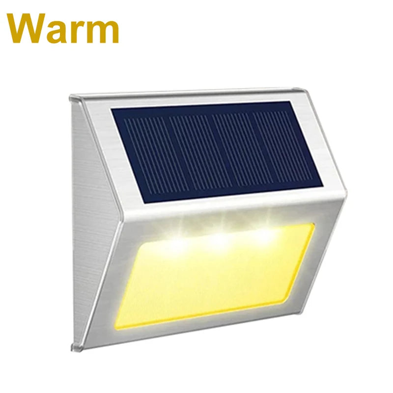Lunettra Solar Stufenlicht Edelstahl | 3 LEDs | IP45 Wasserdicht | Umweltfreundlich & Korrosionsbeständig | Für Garten, Zaun & Wand