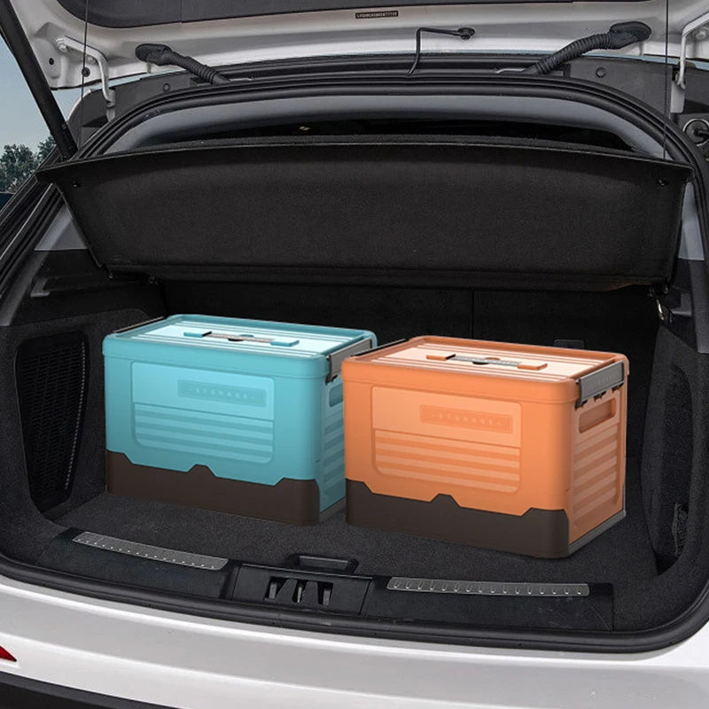 FlexiStore Faltbox | Stapelbarer Ordnungshelfer mit Deckel | 32×23×21,5 cm | Kunststoff-Aufbewahrung für Zuhause & unterwegs