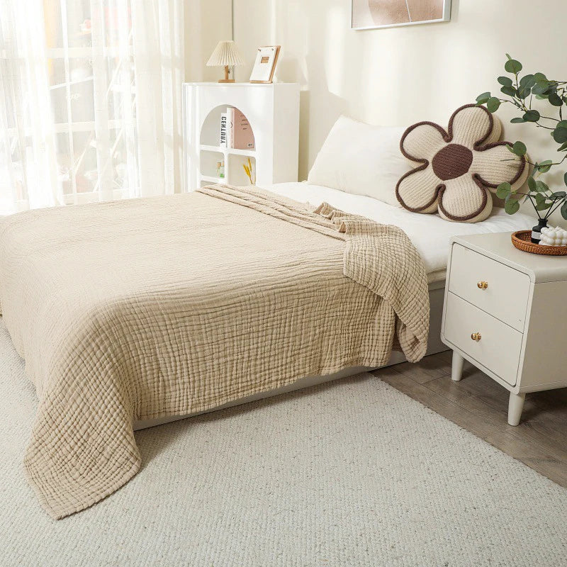 CottonBreeze | Musselin-Decke aus 100 % Baumwolle | 6-lagig, Atmungsaktiv & Leicht | Für Sofa & Bett