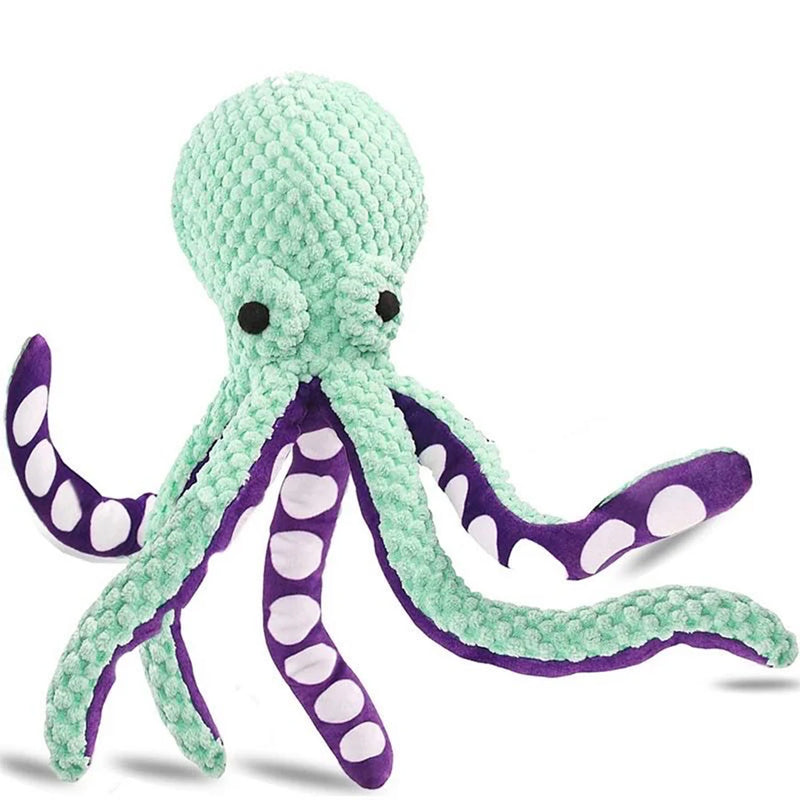 PfotenFreund Hundespielzeug Oktopus | Mit Quietschfunktion | Anti-Langeweile & Zahnpflege | Weiches Plüsch in Blau