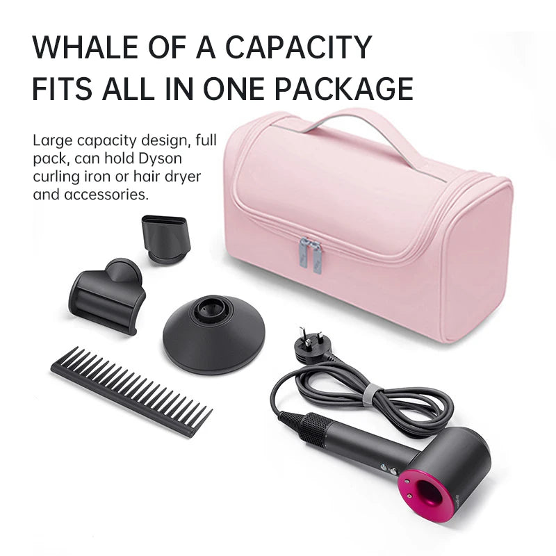 Veluvia Tragbare Haartrockner-Tasche für Reise & Aufbewahrung | Samt-Organizer für Dyson Airwrap & Zubehör | Schutz- & Aufbewahrungstasche mit Haken & Fächern