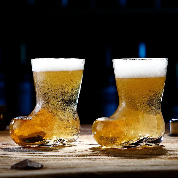 ProstStiefel Bierglas Stiefel | 300 ml | Traditionelles Partyglas | Robustes Qualitätsglas | 12×8×5 cm