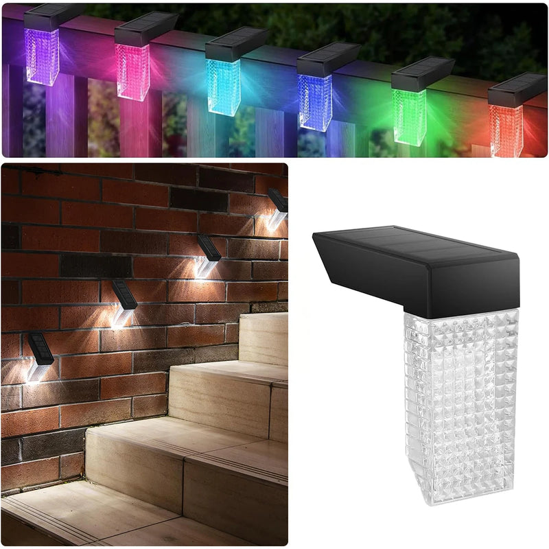Solar-Treppenlicht LumiStair | RGB & Warmweiß | Rechter Winkel | IP44 Wasserdicht | Für Außenstufen & Wege