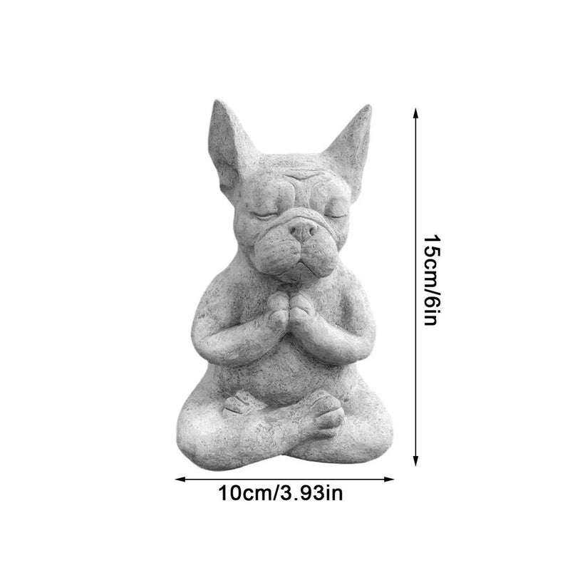 ZenPaws | Meditierender Bulldogge Dekofigur | Resin Statue | Für Haus & Garten