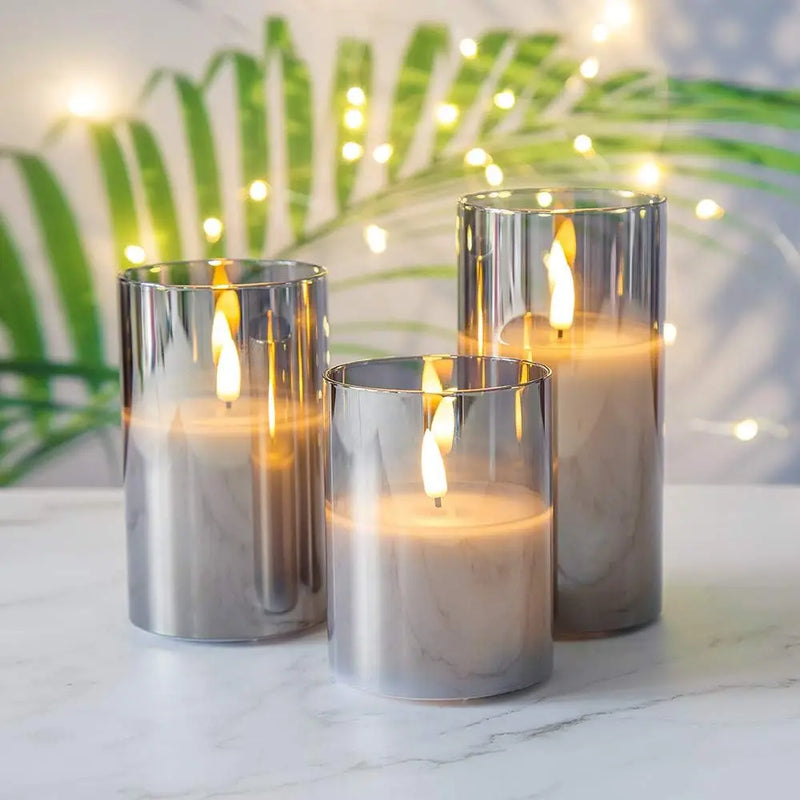 Flamara LED Kerzen Set | 3 Stück | Echtwachseffekt & Flackerlicht | Mit Fernbedienung