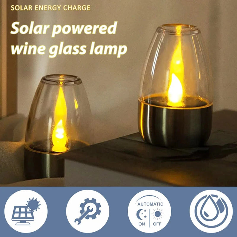 SolarFlair Edelstahl Solar-Kerzenlicht | Warmweißes LED-Licht | Für Garten, Terrasse & Balkon