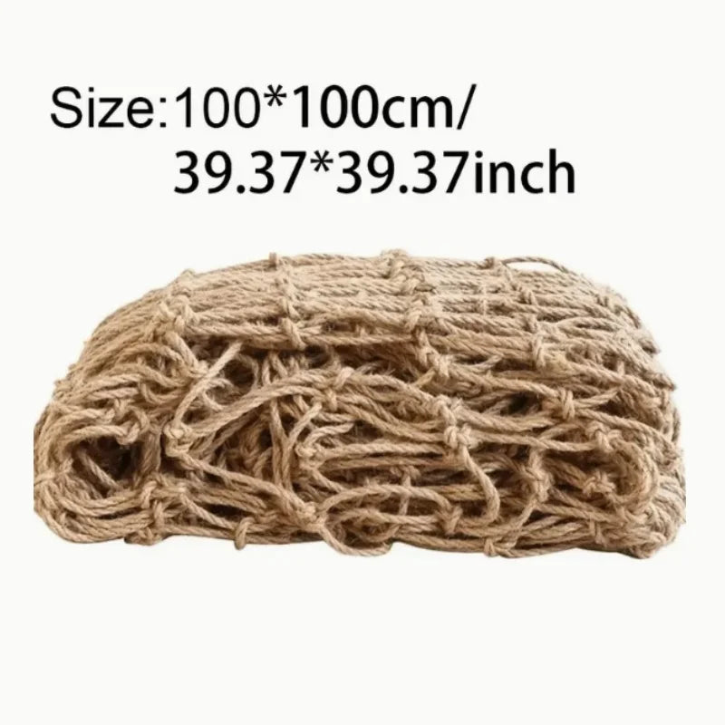 Florava EcoGrid Pflanzennetz aus Jute | Natürliches Kletternetz für Garten & Dekoration | 1 m²