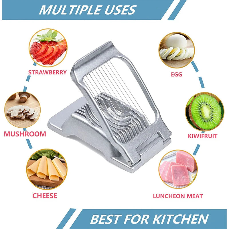 Eierschneider SchnittMeister | Edelstahl-Schneidedrähte | Für Ei, Käse & Pilze | Robustes Aluminiumgehäuse