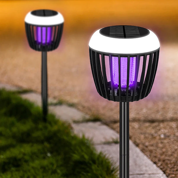 SolGuardia Solar Insektenlampe | Intelligente Lichtsteuerung | Anti-Mücken mit UV-Licht & Hochspannungsnetz | Für Garten & Camping