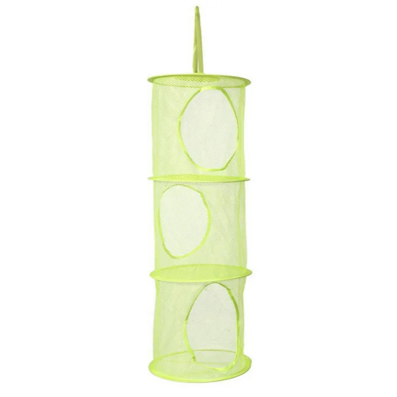 OrdiNest Kids Hängender Aufbewahrungskorb aus Netzstoff | 3-stöckiger Organizer für Spielzeug, Wäsche & Accessoires – 75×27 cm