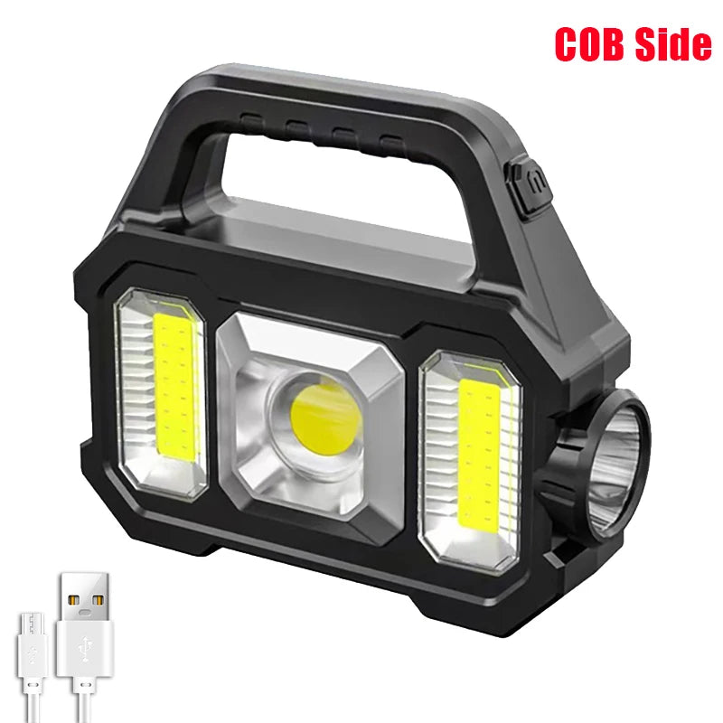 SolarTorch Pro 2205 | LED Suchscheinwerfer mit Solar- & USB-Ladung | 6 Lichtmodi | Powerbank-Funktion | Outdoor-Wasserdicht