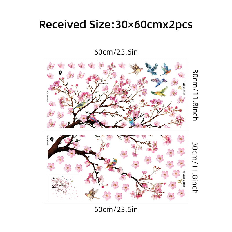 Wandsticker Aquarellea | Aquarell-Vögel & Blumen | Abziehbare Wanddekoration für Wohnzimmer, Schlafzimmer & Kinderzimmer | Umweltfreundlich & rückstandsfrei