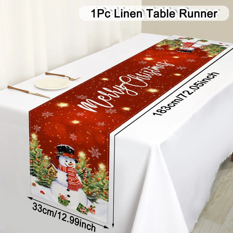 Festivara | Weihnachts-Tischläufer | Leinenoptik | Festliche Dekoration für Esstisch & Kommode | 2025