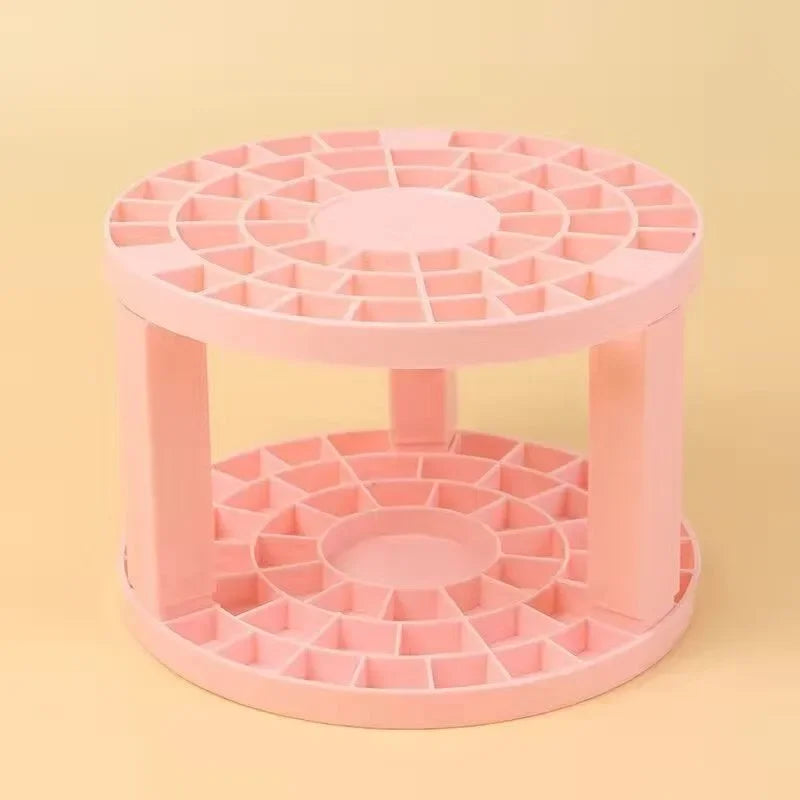 BeautySpin Make-up Pinselhalter | 360° drehbarer Organizer | Für Pinsel, Lippenstifte & Kosmetik | Weiß | 10 × 10 × 14 cm