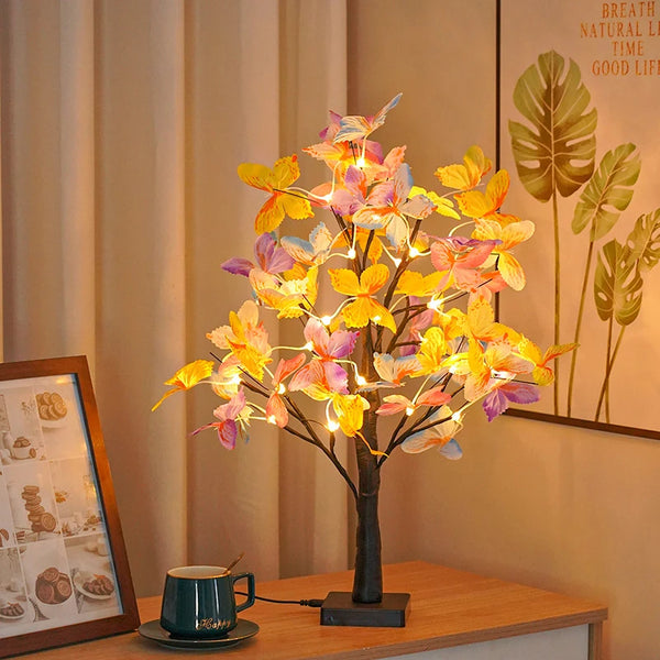 LED-Schmetterlingsbaum Lumiflora | Bonsai-Dekolicht mit verstellbaren Ästen | USB- & Batteriebetrieb | Für Zuhause & Feste