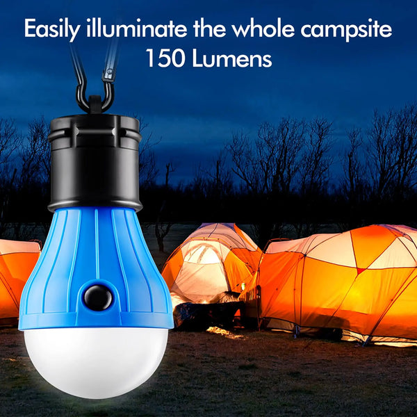 Zeltlampe LumoTrek mit Karabiner | 3 Leuchtmodi & 3 LEDs | Kompakt & Leicht | Für Camping, Wandern & Notfälle