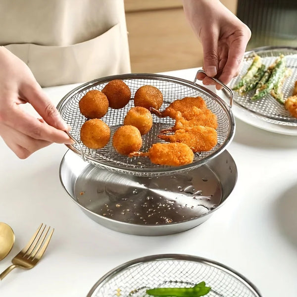 Ölfiltertablett FryPure | Edelstahl-Siebtablett | Für Frittier- & Grillgut | Robuste Abtropfschale