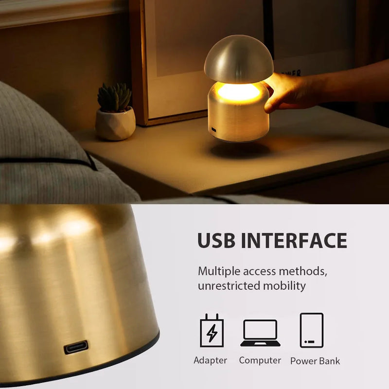 LumoVerde LED-Tischlampe | Wiederaufladbar | 3 Farbtemperaturen & Touch-Dimmer | 4W | 5V