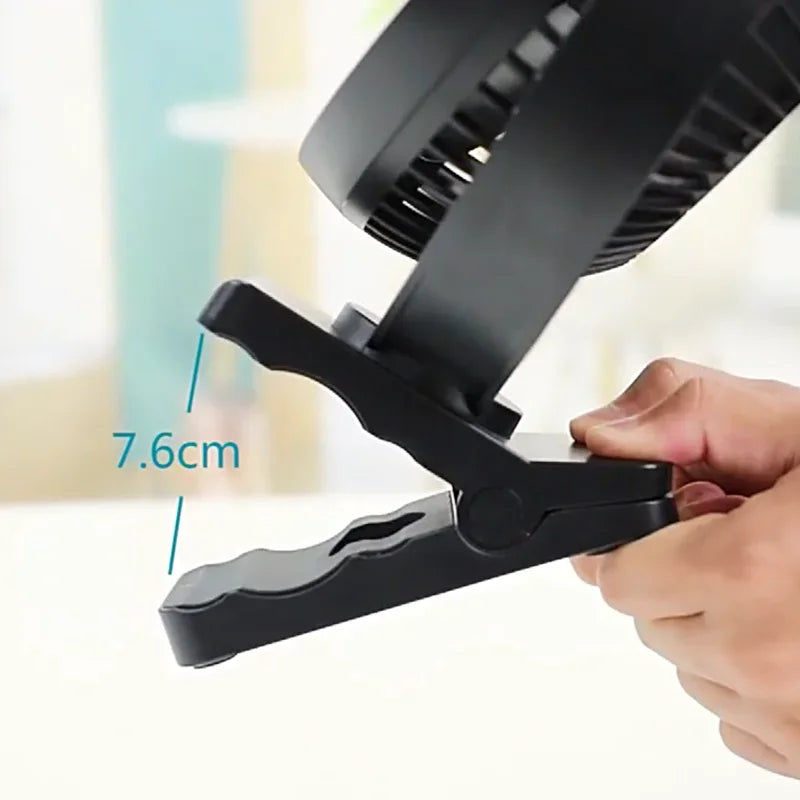 ClipVent Pro | 360° USB-Tischventilator mit Clip | 10000mAh Akku | Flüsterleise & Tragbar