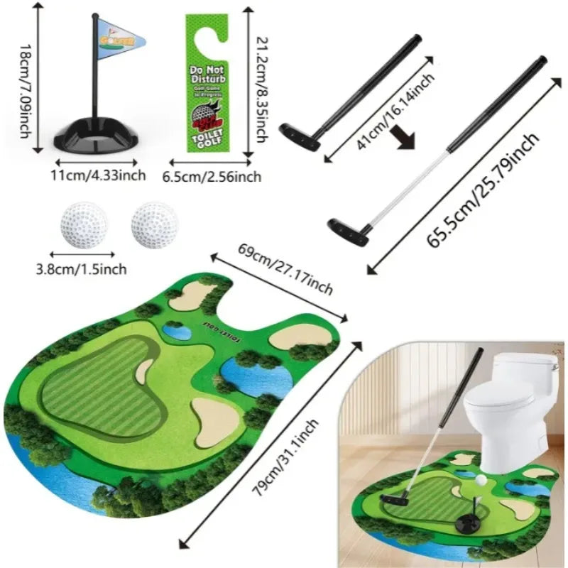 Toiletten-Golf Set | Lustiges Mini-Golfspiel fürs Badezimmer | Perfektes Geschenk für Männer | Golfinity