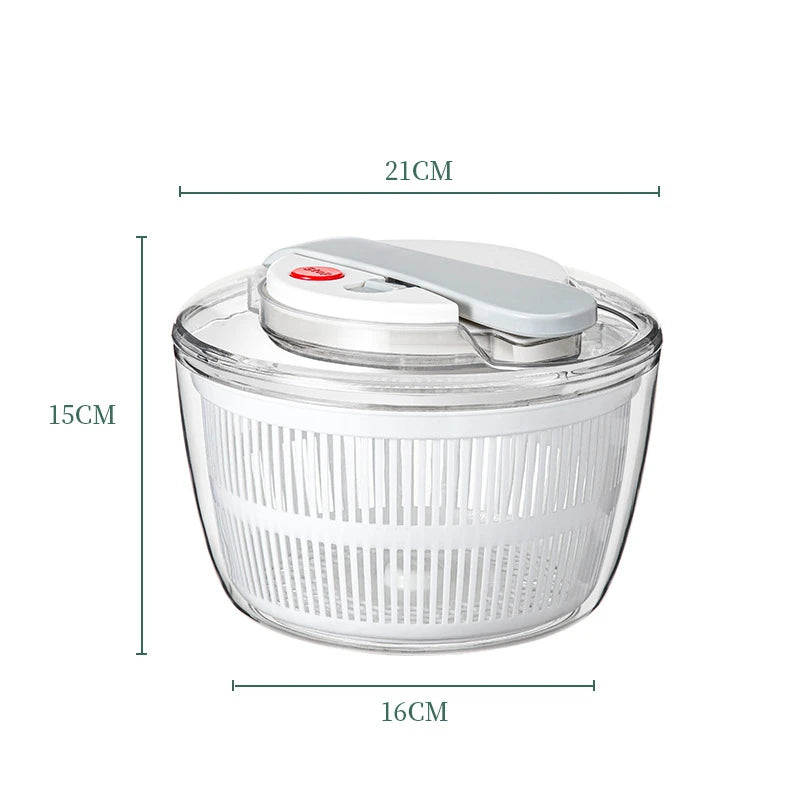 SpinFresh Salatschleuder 3L mit Deckel | Einhandbedienung & Rutschfester Stand | Salatwascher & -trockner für Gemüse & Obst | BPA-frei & Praktisch