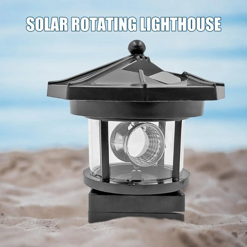 Solaria LightTower Solar-Leuchtturm Deko-Licht | LED mit rotierendem Lichtstrahl | Automatischer Sensor | Für Garten, Balkon & Zaun