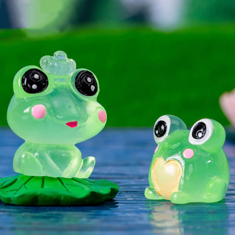 LumoFrosch Figuren-Set | Leuchtende Mini-Frösche | Für Feengarten, Aquarium & Deko