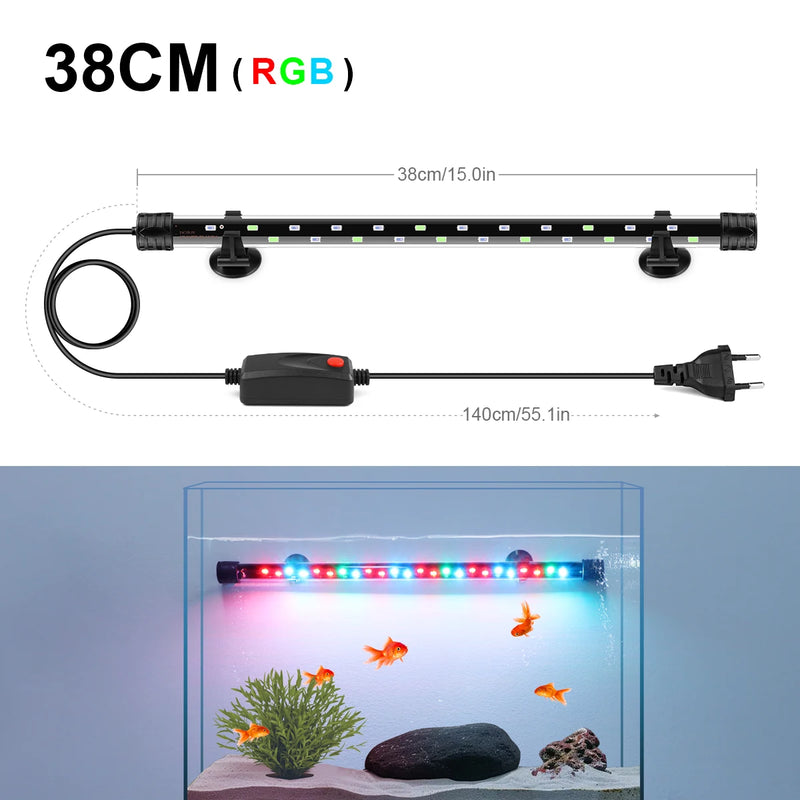 Aquanova LED-Aquariumlampe | Wasserdicht & Eintauchbar | Pflanzenwachstum & Fischfarben | 18–58 cm