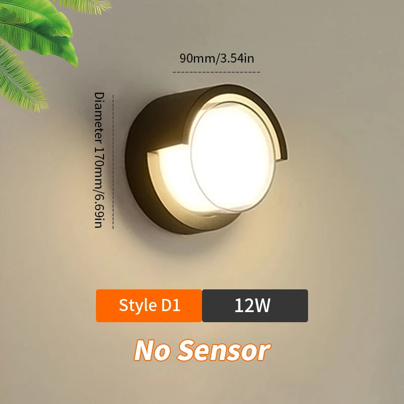 LED Wandleuchte LumoGuard | Mit Radar-Bewegungssensor | 6W/12W | Warm- & Kaltweiß | IP66 Wasserdicht