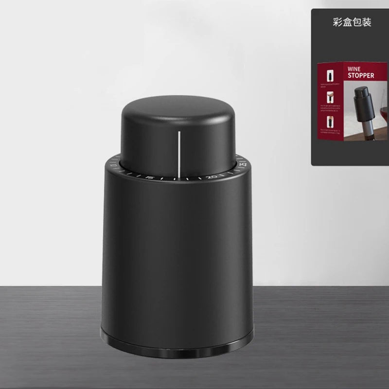 VinoSeal | Vakuum Weinflaschenverschluss | Mit Datumsanzeige | Lebensmittelechtes Silikon | Aromaschutz bis 7 Tage