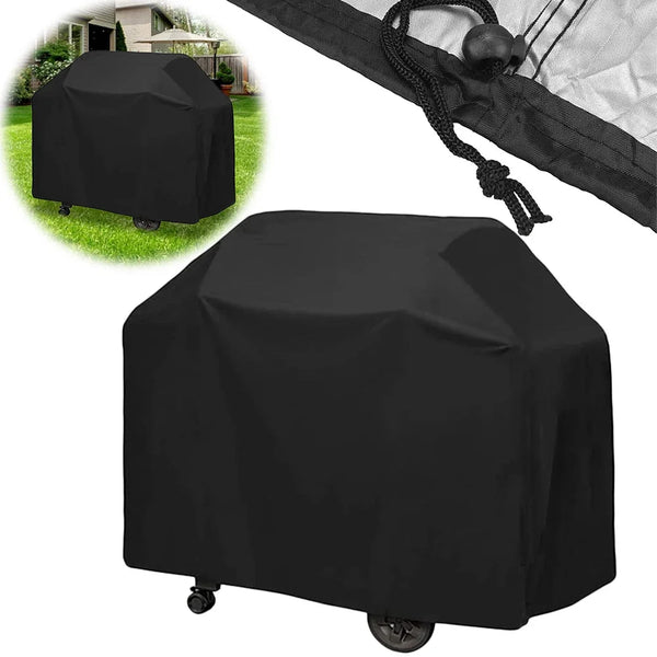 GrillGuard Pro Abdeckhaube | Wasserdicht & UV-beständig | Windfest mit Kordelzug | Für Gasgrill, BBQ & Gartenmöbel