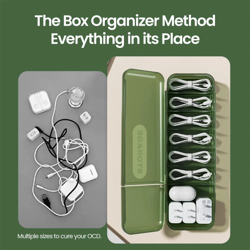 Kabelbox OrdiTidy | 7-Fächer Organizer für Ladekabel & Zubehör | Wiederverwendbar & Kompakt | Für Zuhause & Reisen