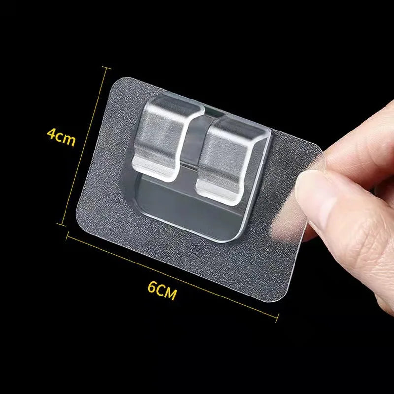 Selbstklebende Wandhaken ClearFix PowerHook 10er-Set | Transparent | Extra starke Haftung | 4×6 cm & 6×6 cm | Für Küche, Bad & Haushalt