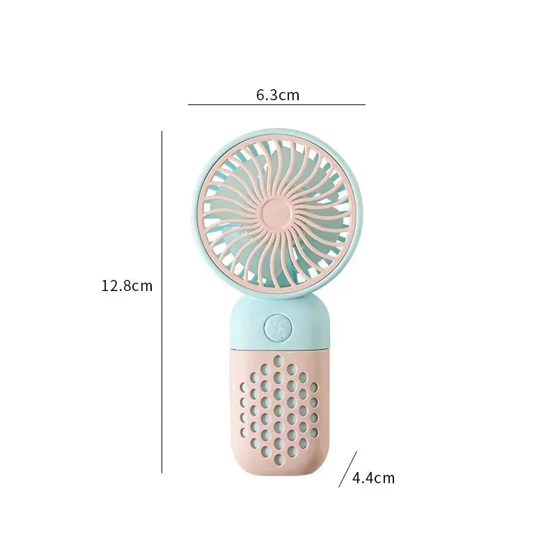 Mini-Handventilator PockeLuft 2025 | USB-aufladbar | Tragbar & superleise | Süßes Cartoon-Design für Kinder & Schule